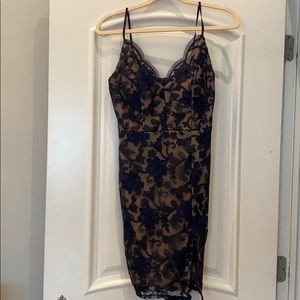 WINDSOR Navy sparkle lace cami dress